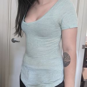 Pale green soft tee